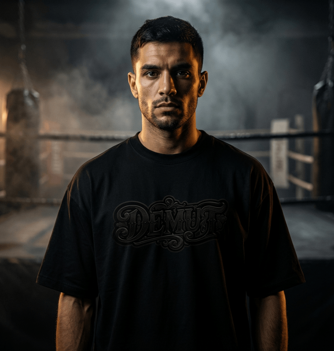  T-Shirt oversized Black Edition Demut Schwarz Rückansicht Knockout Collection