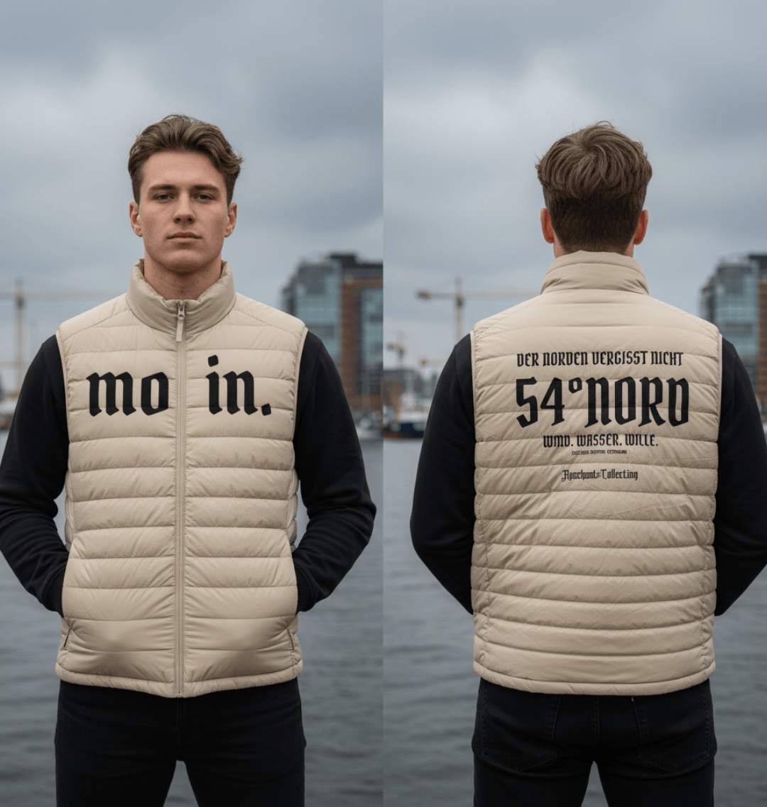 Steppweste Der Norden vergisst nicht Gischt  Seitenansicht – Maritime Streetwear Schleswig-Holstein | 54° Nord