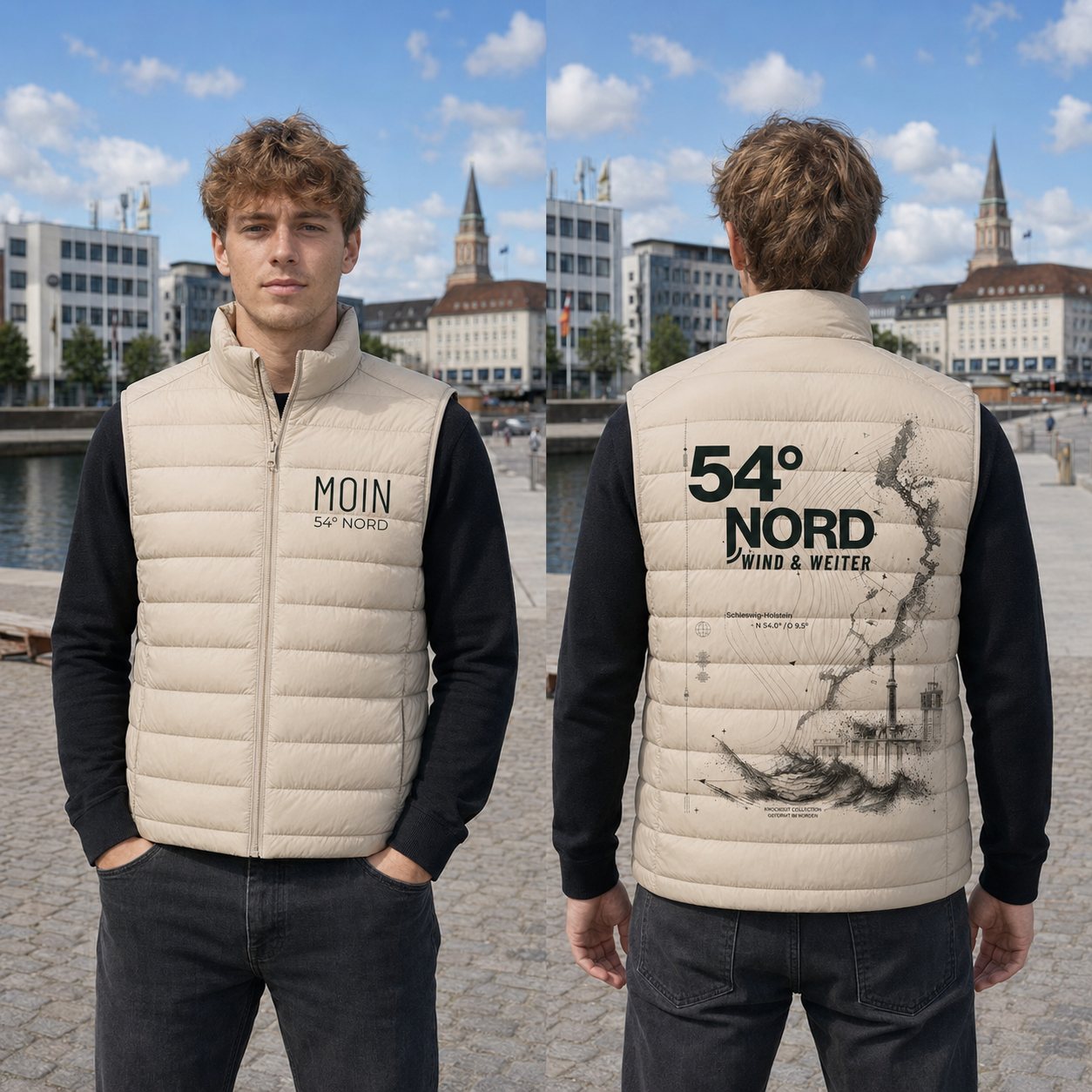 Knockout Collection Steppweste Wind und Weiter am Bootshafen Kiel
